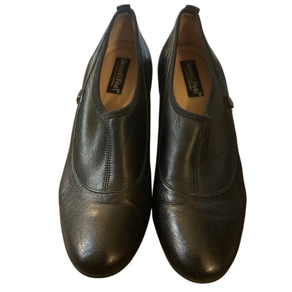 Women 41 10.5 BeautiFeel Israel Black Leather Heels Comfort Pumps Anti-Slip - Picture 2 of 9